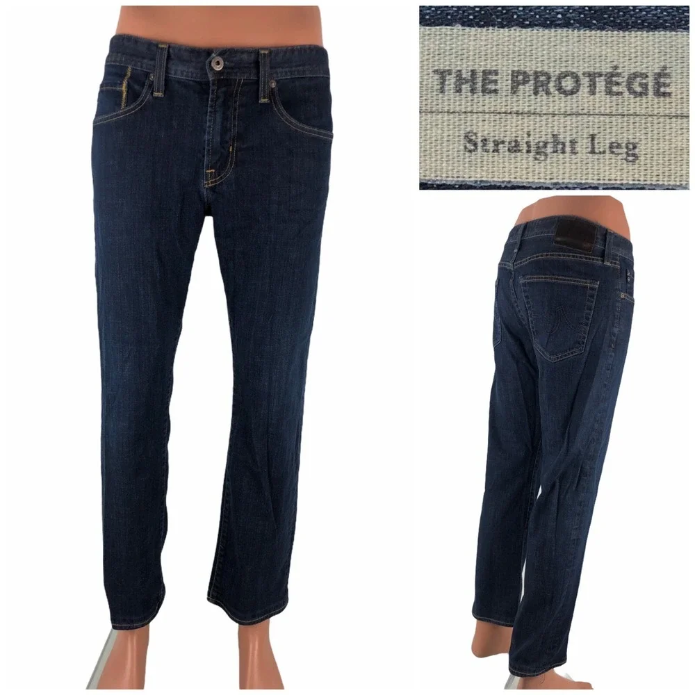 AG Adriano Goldschmied Mens 32 x 28 (actual) Jeans The Protege Straight Cotton
